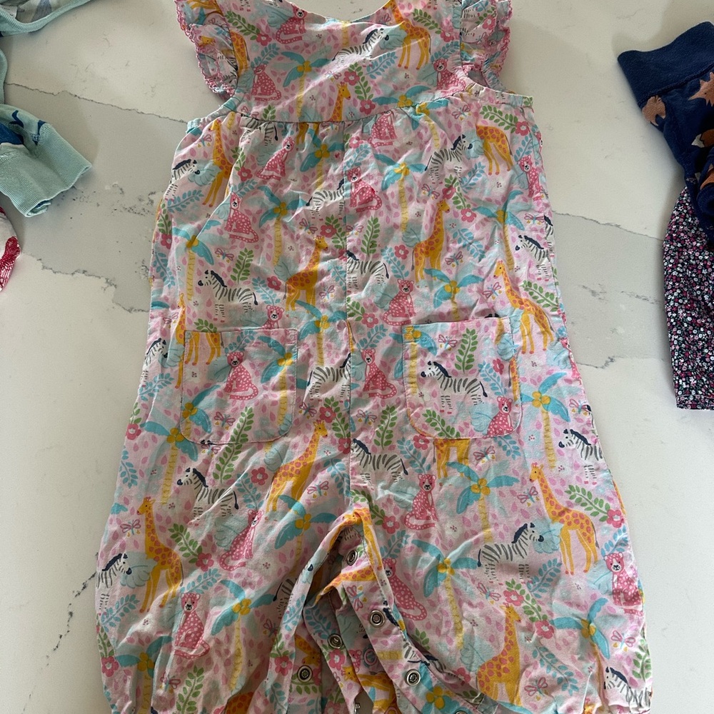 JoJo Maman Bebe Pink Animal Print One Piece